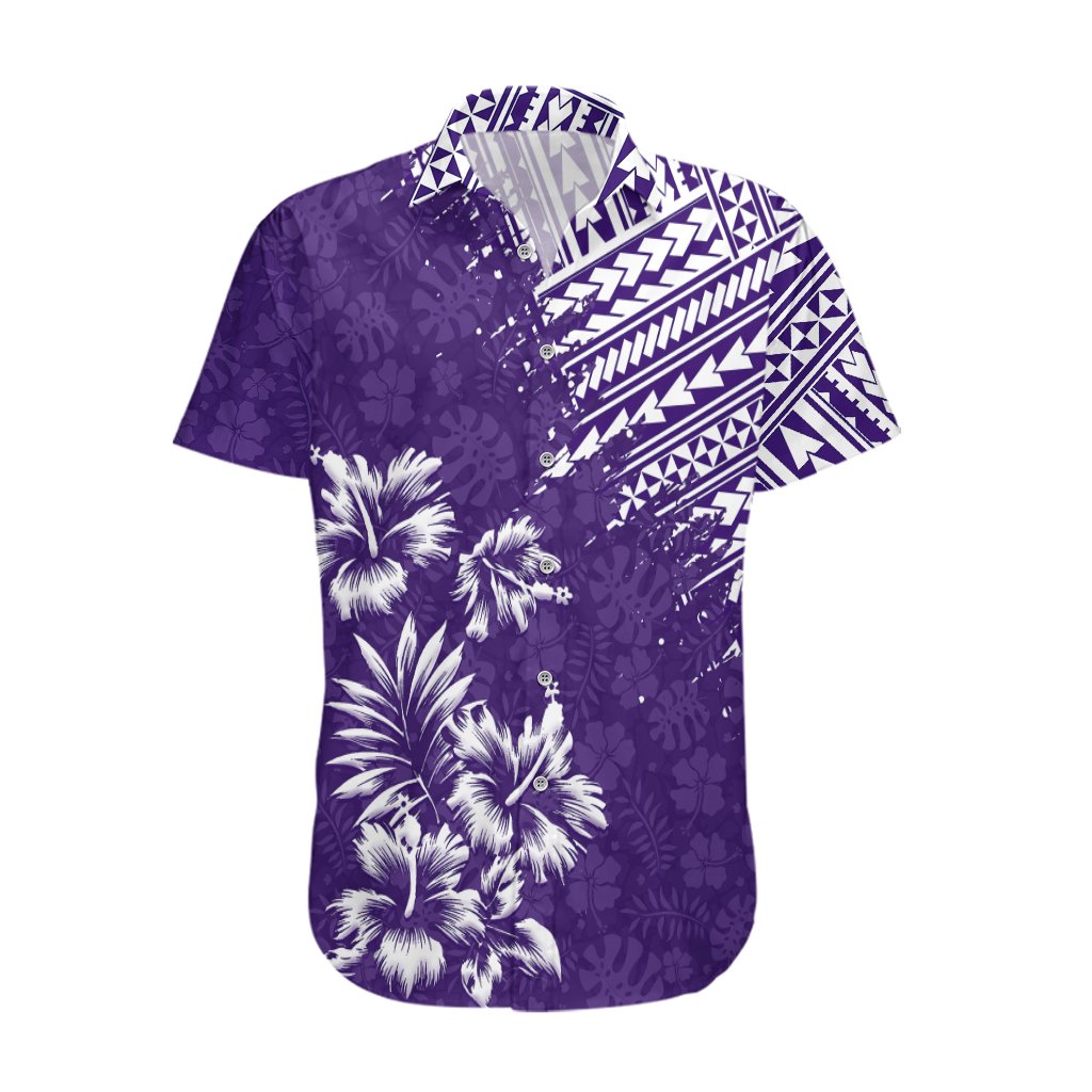 Hawaii Summer Matching Dress and Hawaiian Shirt Mix Polynesian Purple LT6 No Dress Purple - Polynesian Pride