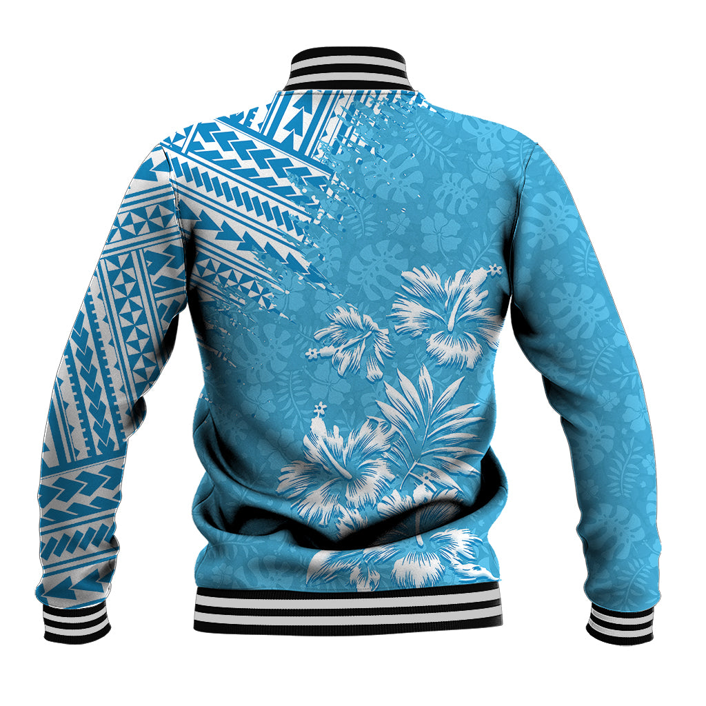 Hawaii Summer Baseball Jacket Mix Polynesian Light Blue LT6 - Polynesian Pride