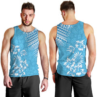 Hawaii Summer Men Tank Top Mix Polynesian Light Blue LT6 - Polynesian Pride