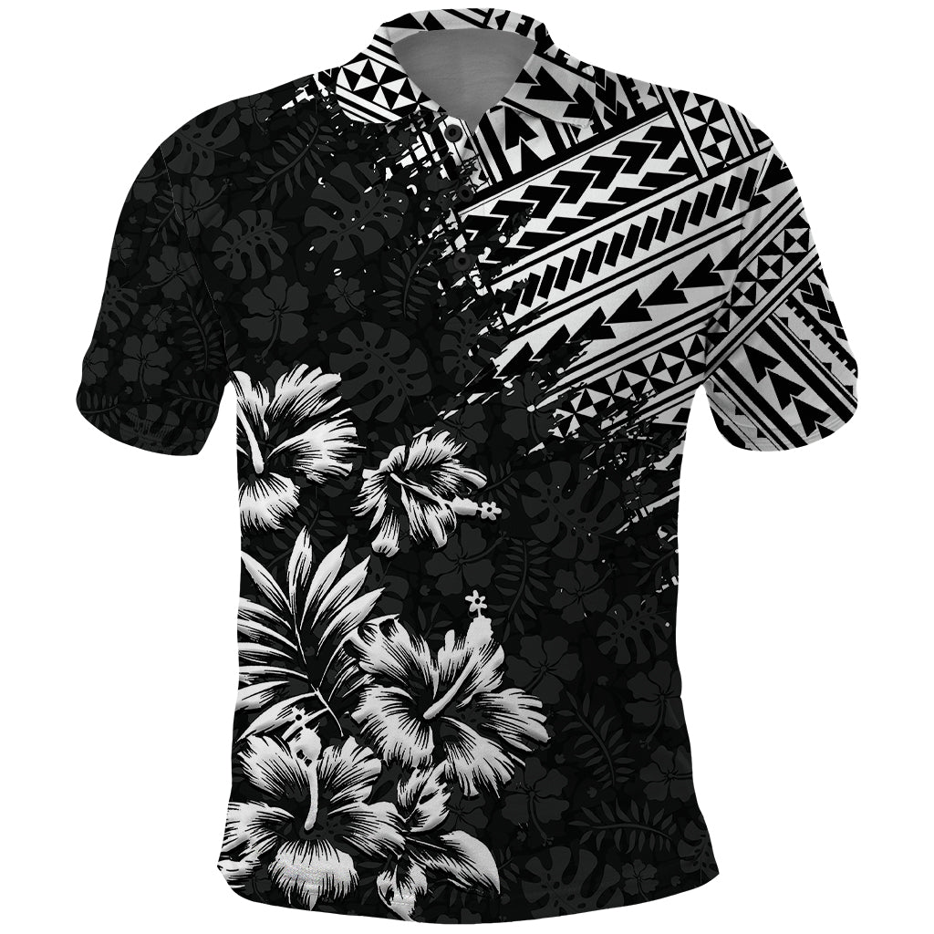 Hawaii Summer Polo Shirt - Mix Polynesian Black LT6 Black - Polynesian Pride