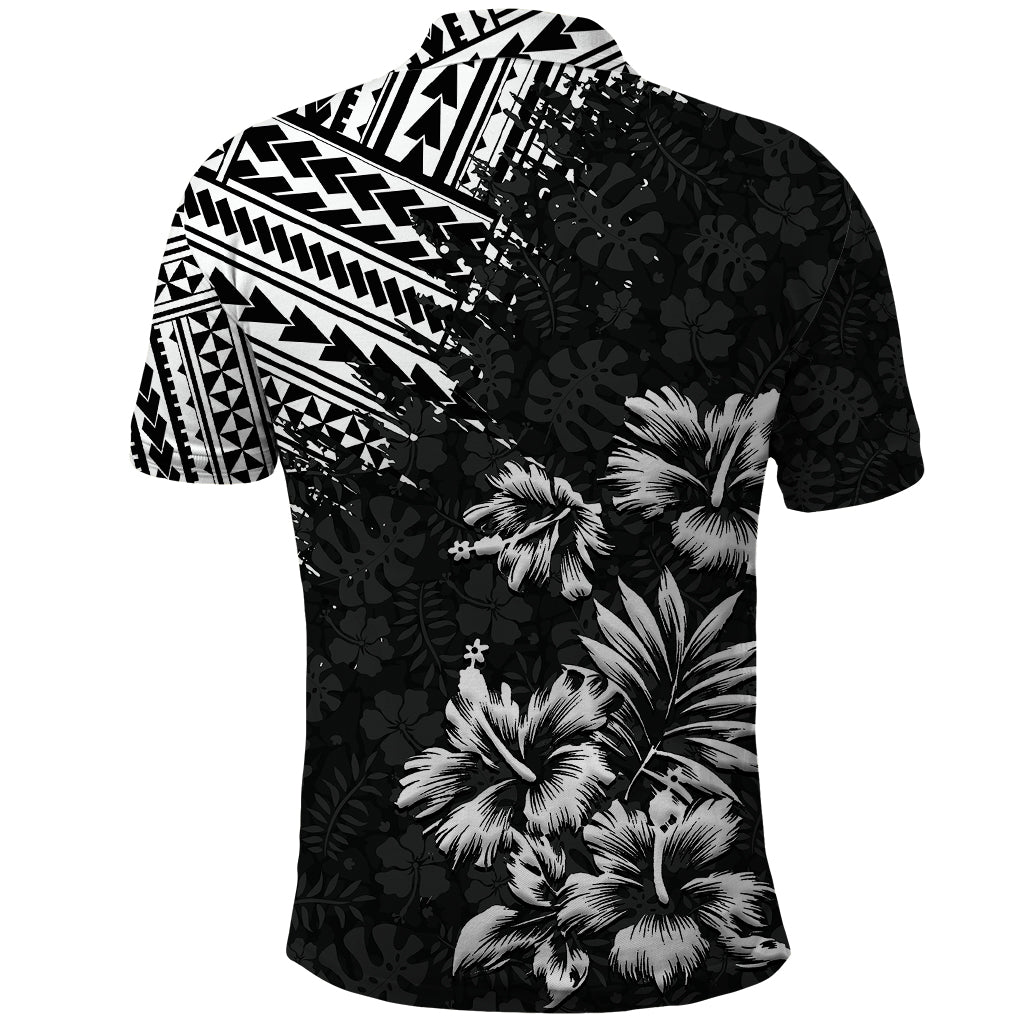 Hawaii Summer Polo Shirt - Mix Polynesian Black LT6 - Polynesian Pride