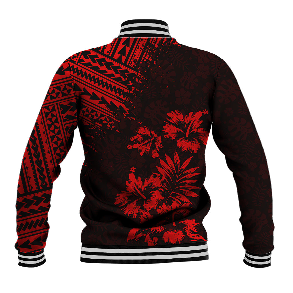 Hawaii Summer Baseball Jacket Mix Polynesian Black-Red LT6 - Polynesian Pride