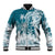 Polynesian Sea Turtle Baseball Jacket Tribal LT6 Unisex Blue - Polynesian Pride