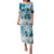 Polynesian Sea Turtle Puletasi Tribal LT6 Long Dress Blue - Polynesian Pride