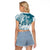 Polynesian Sea Turtle Raglan Cropped T Shirt Tribal LT6 - Polynesian Pride