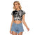 Polynesian Sea Turtle Raglan Cropped T Shirt Tribal Black LT6 Female Black - Polynesian Pride