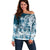 Polynesian Sea Turtle Off Shoulder Sweater Tribal Blue LT6 Women Blue - Polynesian Pride