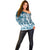 Polynesian Sea Turtle Off Shoulder Sweater Tribal Blue LT6 - Polynesian Pride