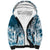 Polynesian Sea Turtle Sherpa Hoodie Tribal Blue LT6 Unisex Blue - Polynesian Pride