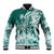 Polynesian Sea Turtle Baseball Jacket Tribal Green LT6 Unisex Green - Polynesian Pride