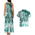 Polynesian Sea Turtle Couples Matching Tank Maxi Dress And Hawaiian Shirt Tribal Green LT6 - Polynesian Pride