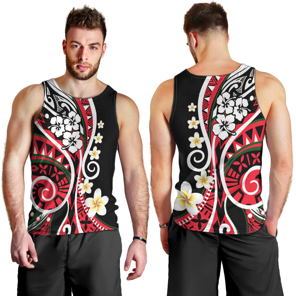 Plumeria Polynesian Men Tank Top Trending Red LT6 - Polynesian Pride