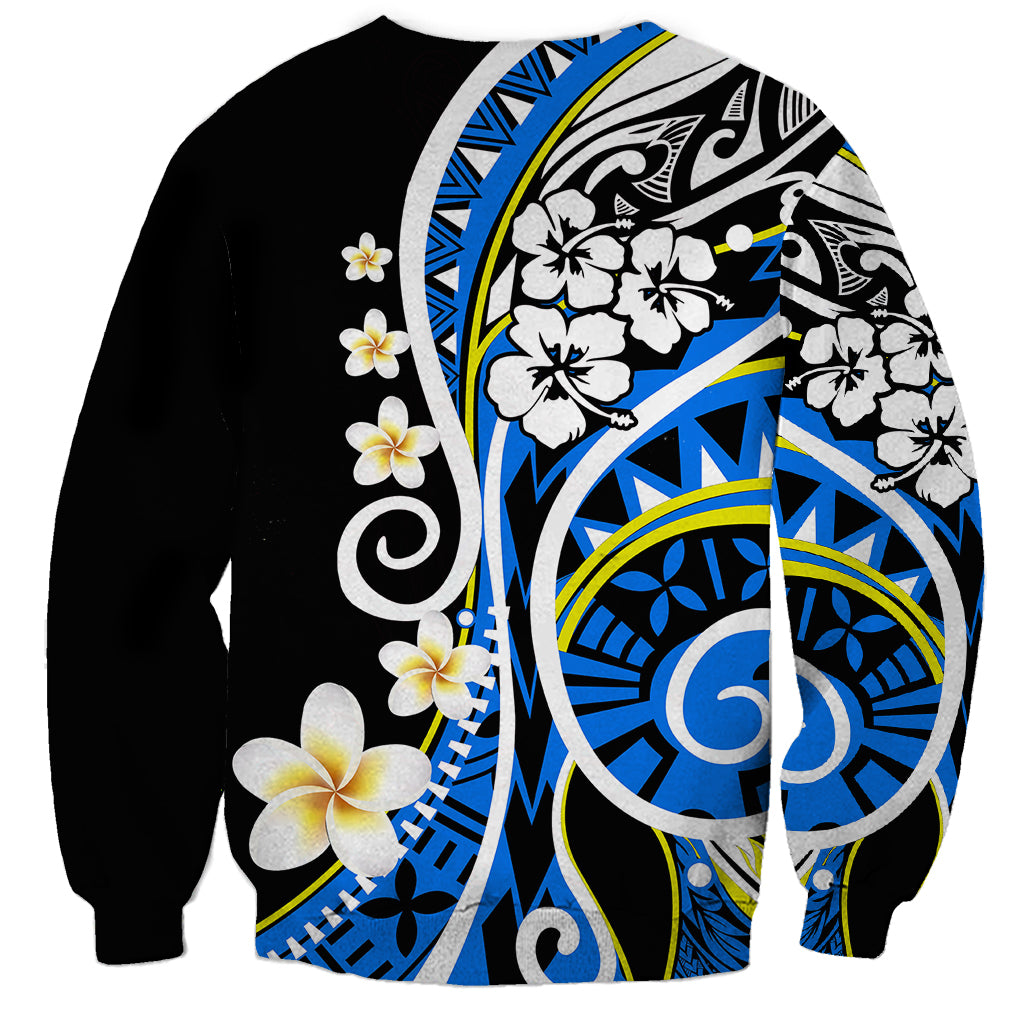 Plumeria Polynesian Sweatshirt Trending Blue LT6 - Polynesian Pride