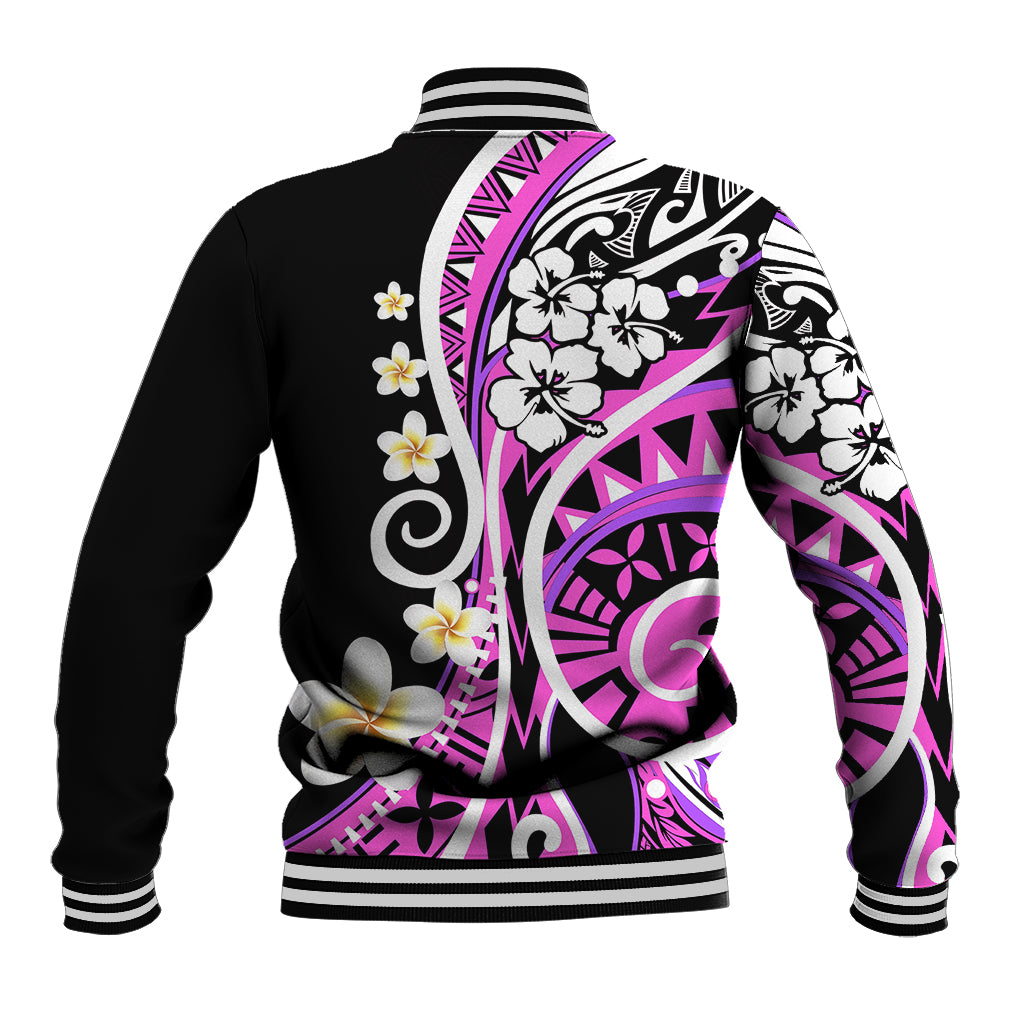 Plumeria Polynesian Baseball Jacket Trending Pink LT6 - Polynesian Pride