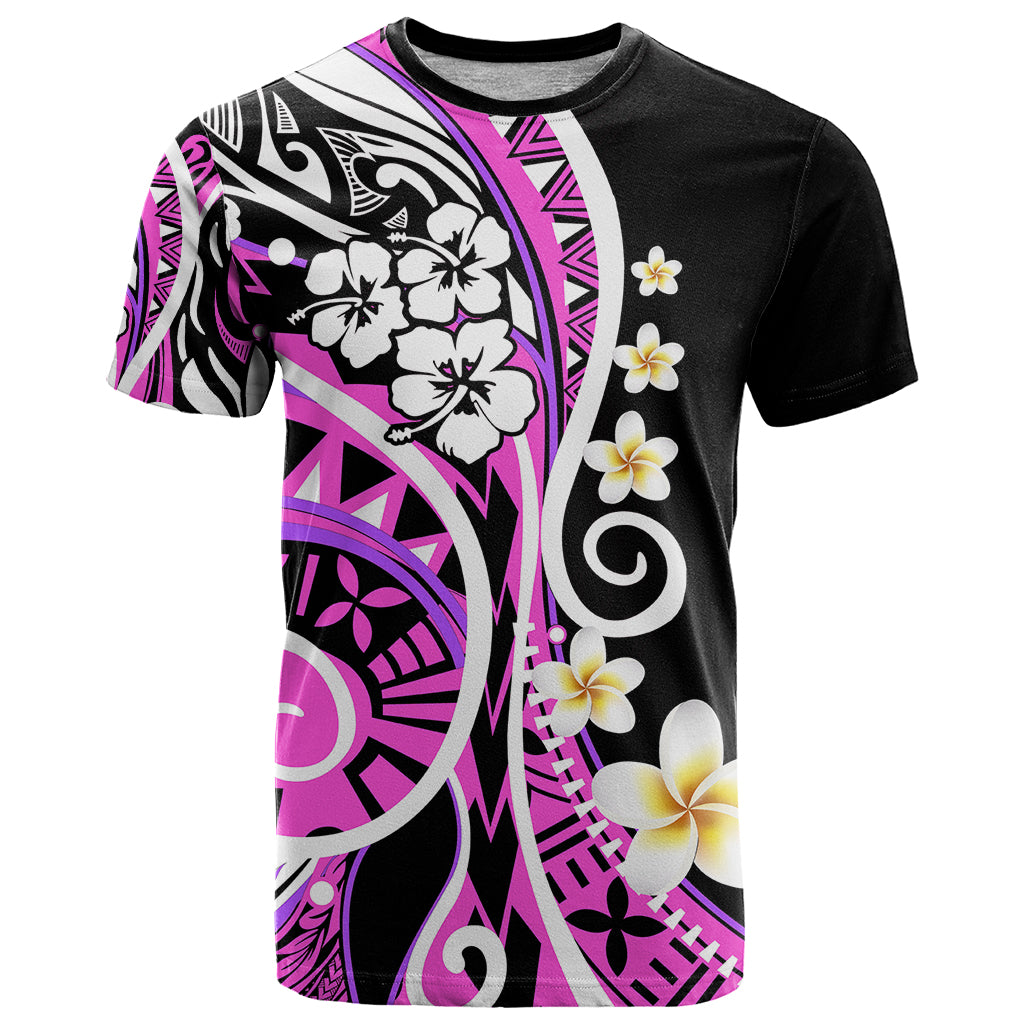 Plumeria Polynesian T Shirt Trending Pink LT6 Pink - Polynesian Pride