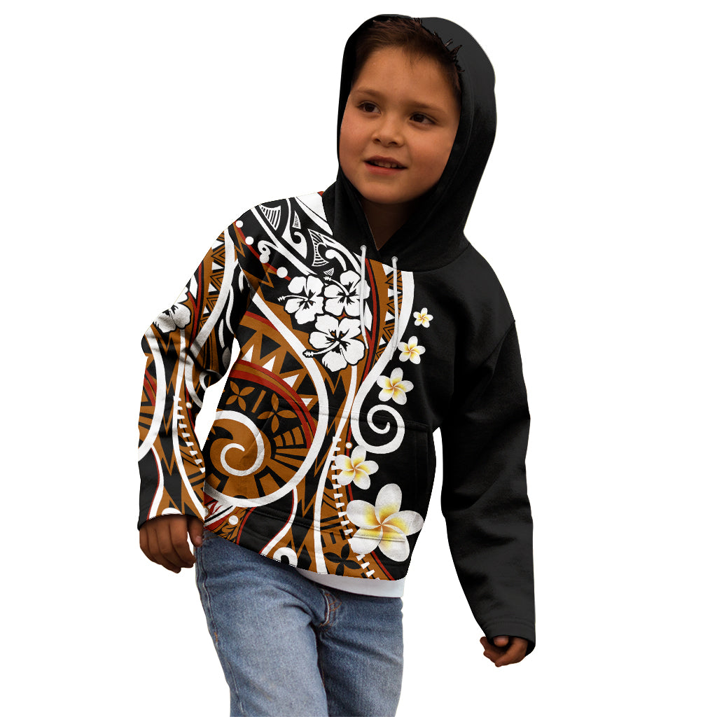 Plumeria Polynesian Kid Hoodie Trending Brown LT6 - Polynesian Pride