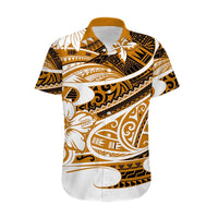 Polynesian Tribal Hawaiian Shirt Gold LT6 - Polynesian Pride
