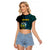 Custom Solomon Islands Raglan Cropped T Shirt Polynesian Tribal LT6 Female Blue - Polynesian Pride