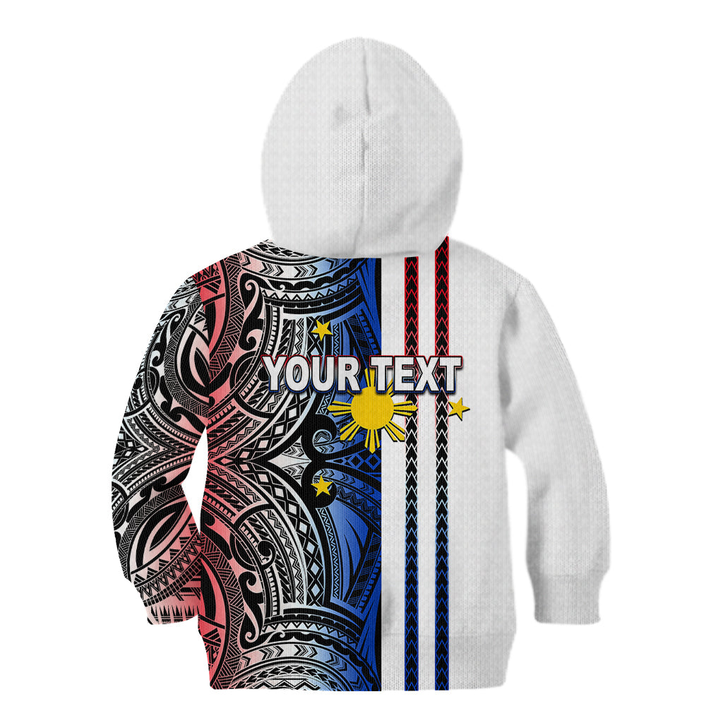 Custom Philippines Kid Hoodie Polynesian Tribal White LT6 - Polynesian Pride
