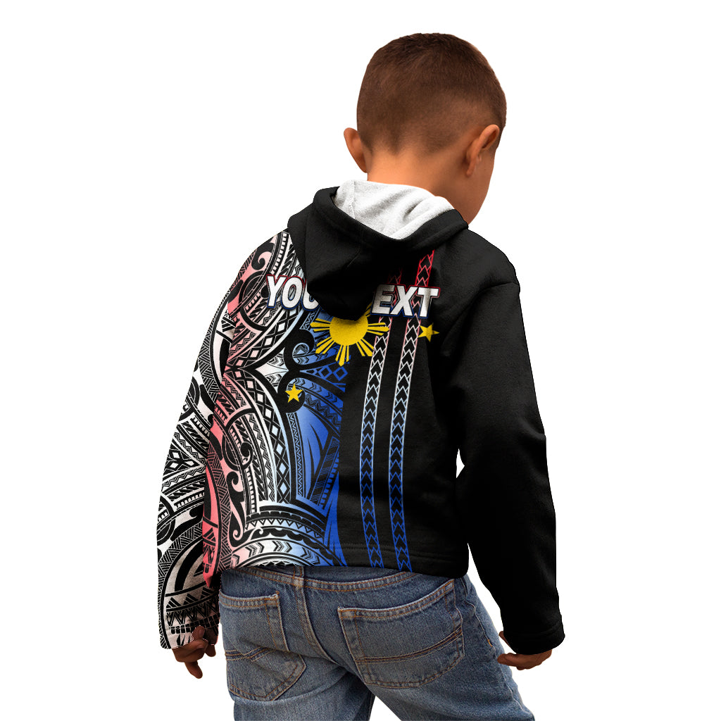 Custom Philippines Kid Hoodie Polynesian Tribal Black LT6 - Polynesian Pride