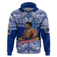 Custom Samoa Pride Hoodie Tribal Patterns Blue LT6 Pullover Hoodie Blue - Polynesian Pride