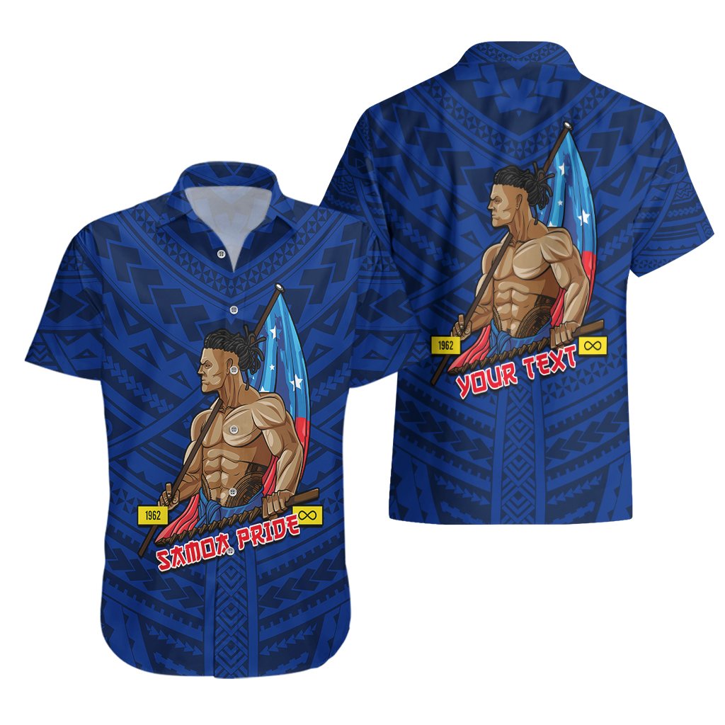 (Custom Personalised) Samoa Pride Hawaiian Shirt Simple Blue Style LT6 - Polynesian Pride