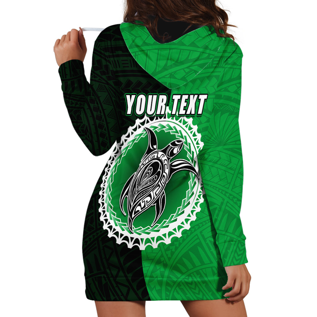 Custom Rarotonga Of Cook Islands Hoodie Dress Mix Half Black LT6 - Polynesian Pride