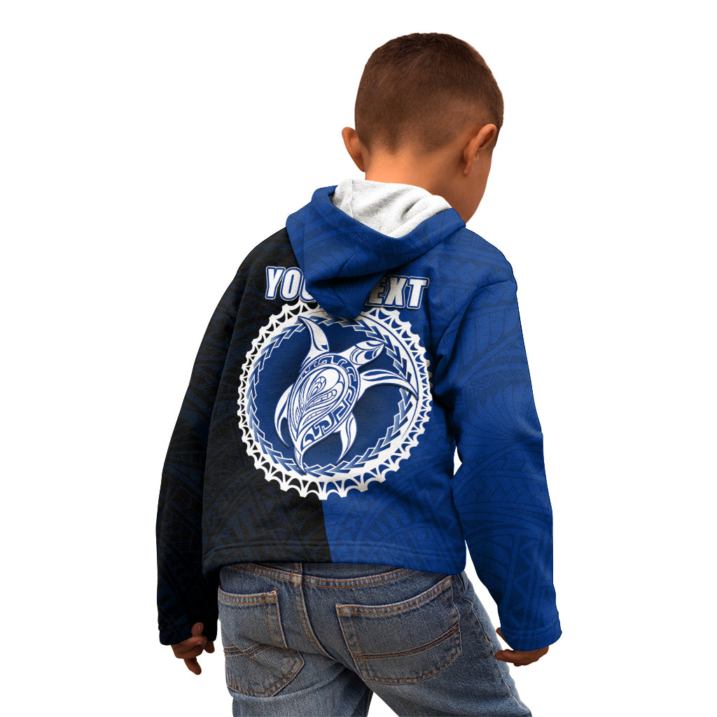 Custom Rakahanga Of Cook Islands Kid Hoodie Mix Half Black LT6 - Polynesian Pride