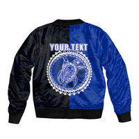 Custom Pukapuka Of Cook Islands Bomber Jacket Mix Half Black LT6 - Polynesian Pride