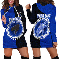 Custom Pukapuka Of Cook Islands Hoodie Dress Mix Half Black LT6 - Polynesian Pride