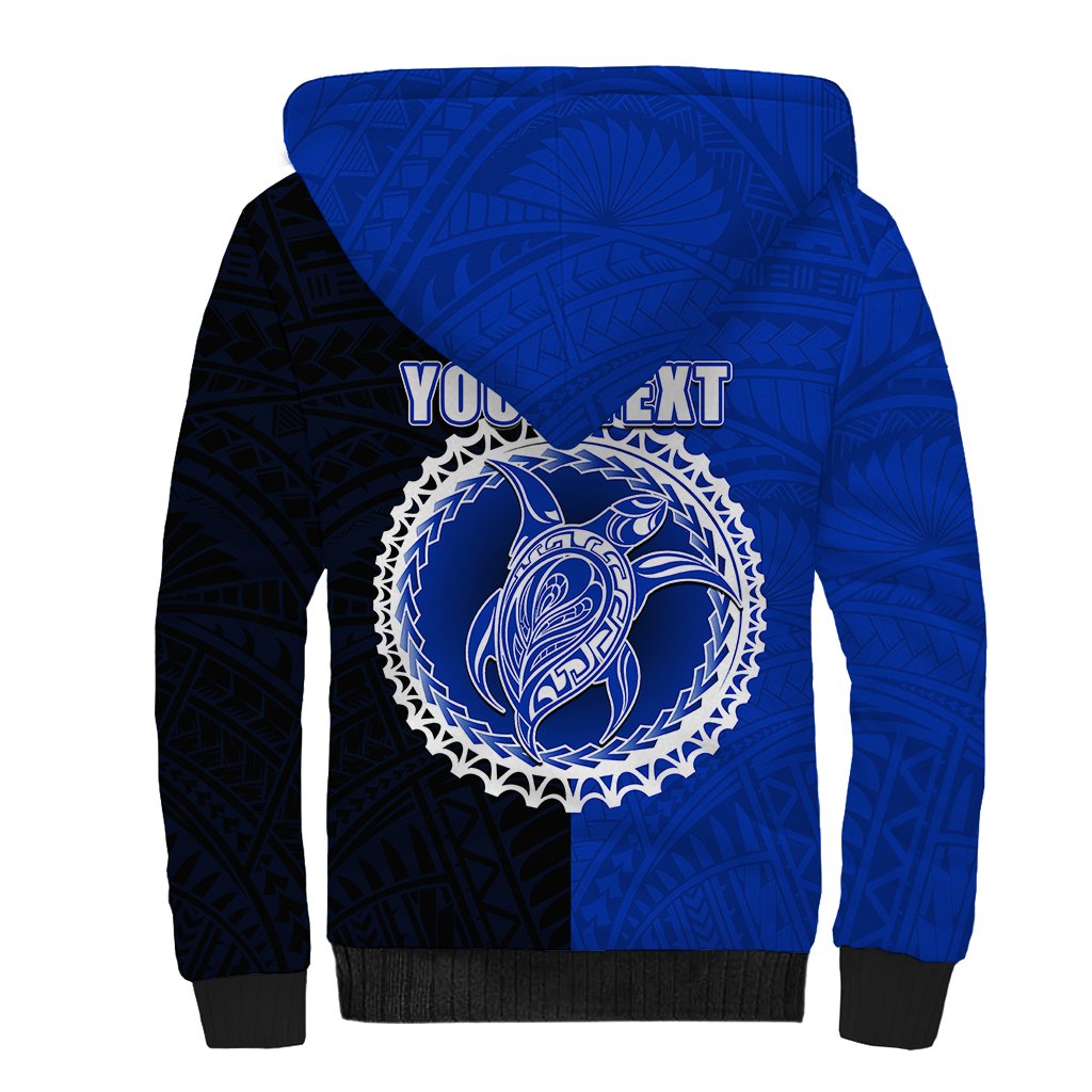 Custom Pukapuka Of Cook Islands Sherpa Hoodie Mix Half Black LT6 - Polynesian Pride