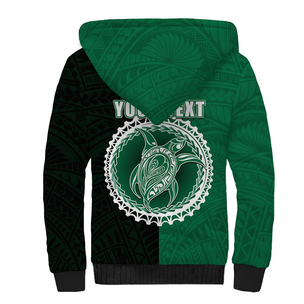 Custom Mitiaro Of Cook Islands Sherpa Hoodie Mix Half Black LT6 - Polynesian Pride