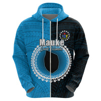 Custom Mauke of Cook Islands Hoodie Mix Half Black LT6 - Polynesian Pride