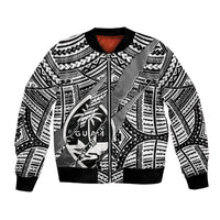 Polynesian Guam Bomber Jacket with Coat Of Arms Claws Style - White LT6 Unisex White - Polynesian Pride