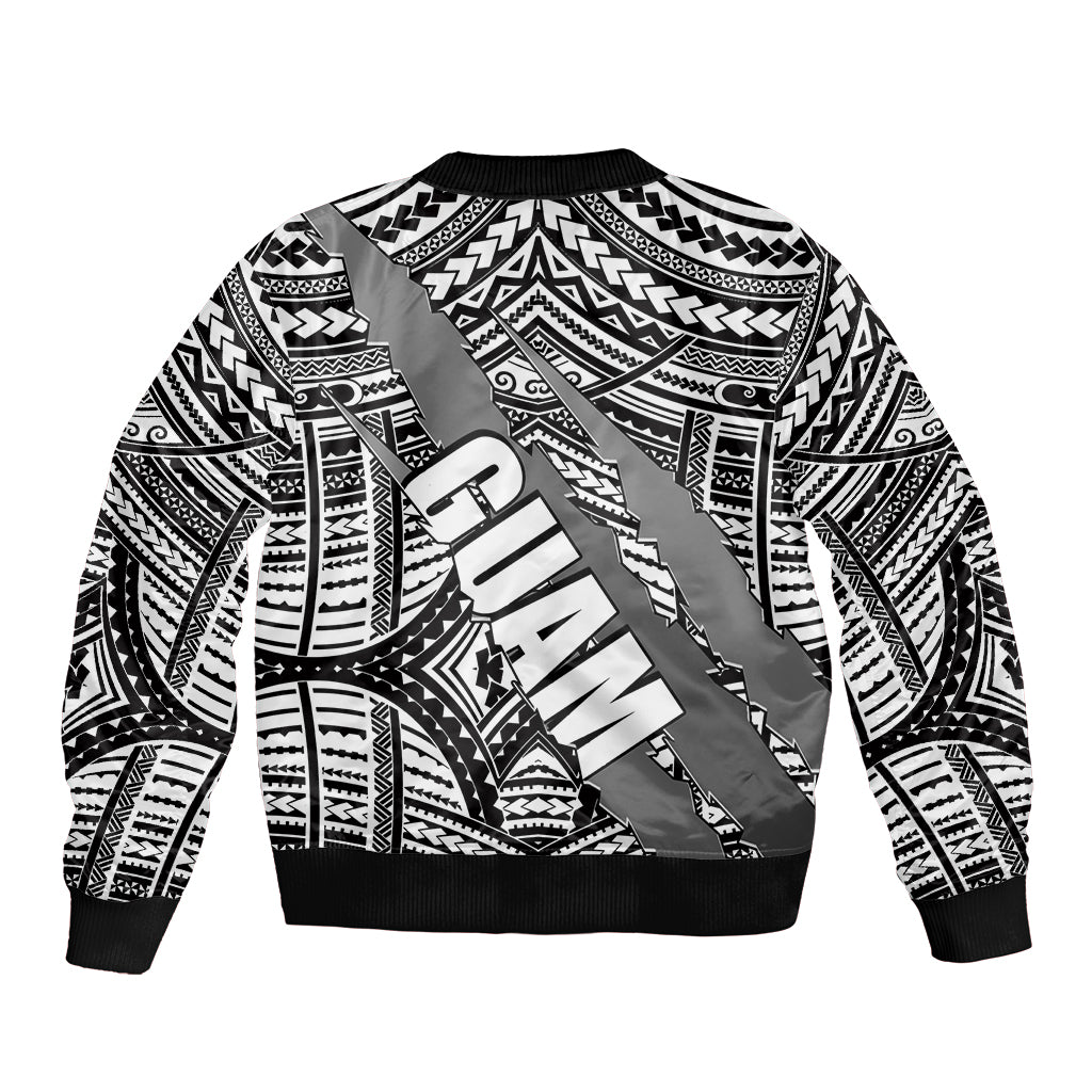 Polynesian Guam Bomber Jacket with Coat Of Arms Claws Style - White LT6 - Polynesian Pride