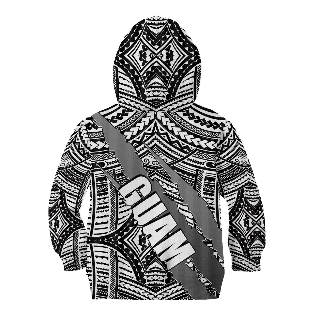 Polynesian Guam Kid Hoodie with Coat Of Arms Claws Style - White LT6 - Polynesian Pride