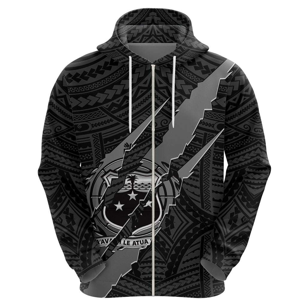 Polynesian Samoa Hoodie with Coat of Arms Claws Style Black LT6 - Polynesian Pride
