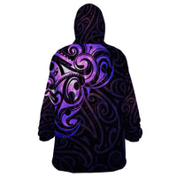 New Zealand Wearable Blanket Hoodie Maori Matariki Galaxy Sky Purple LT6 - Polynesian Pride