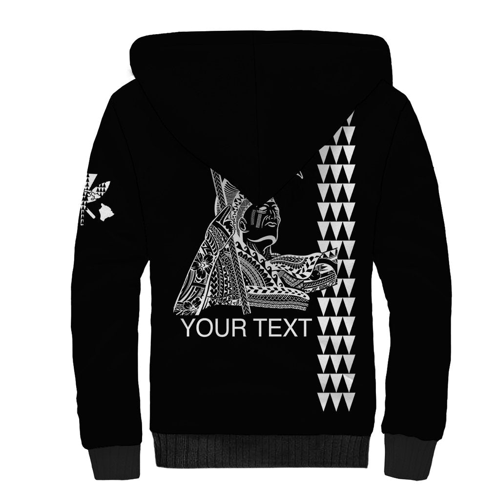 Custom Hawaii Sherpa Hoodie King Kamehameha Day - White LT6 - Polynesian Pride