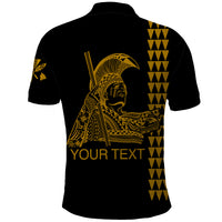 Custom Hawaii Polo Shirt King Kamehameha Day Gold LT6 - Polynesian Pride