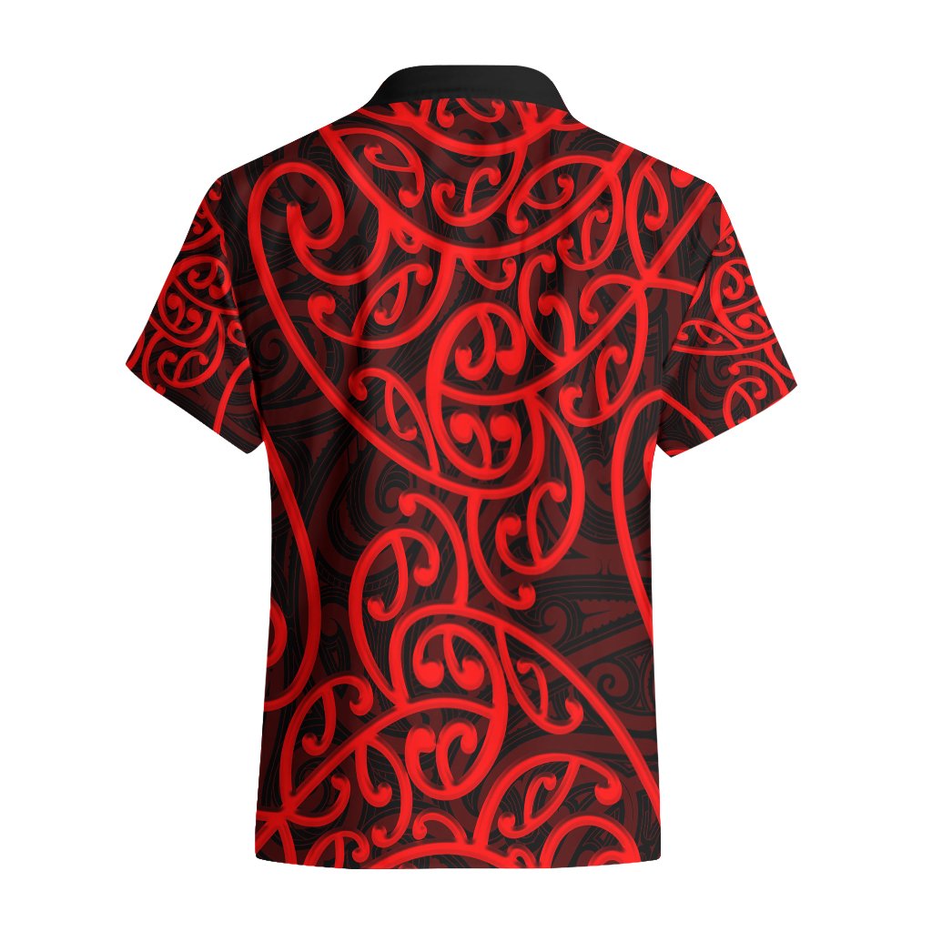 New Zealand Hawaiian Shirt Maori Pattern Red LT6 - Polynesian Pride