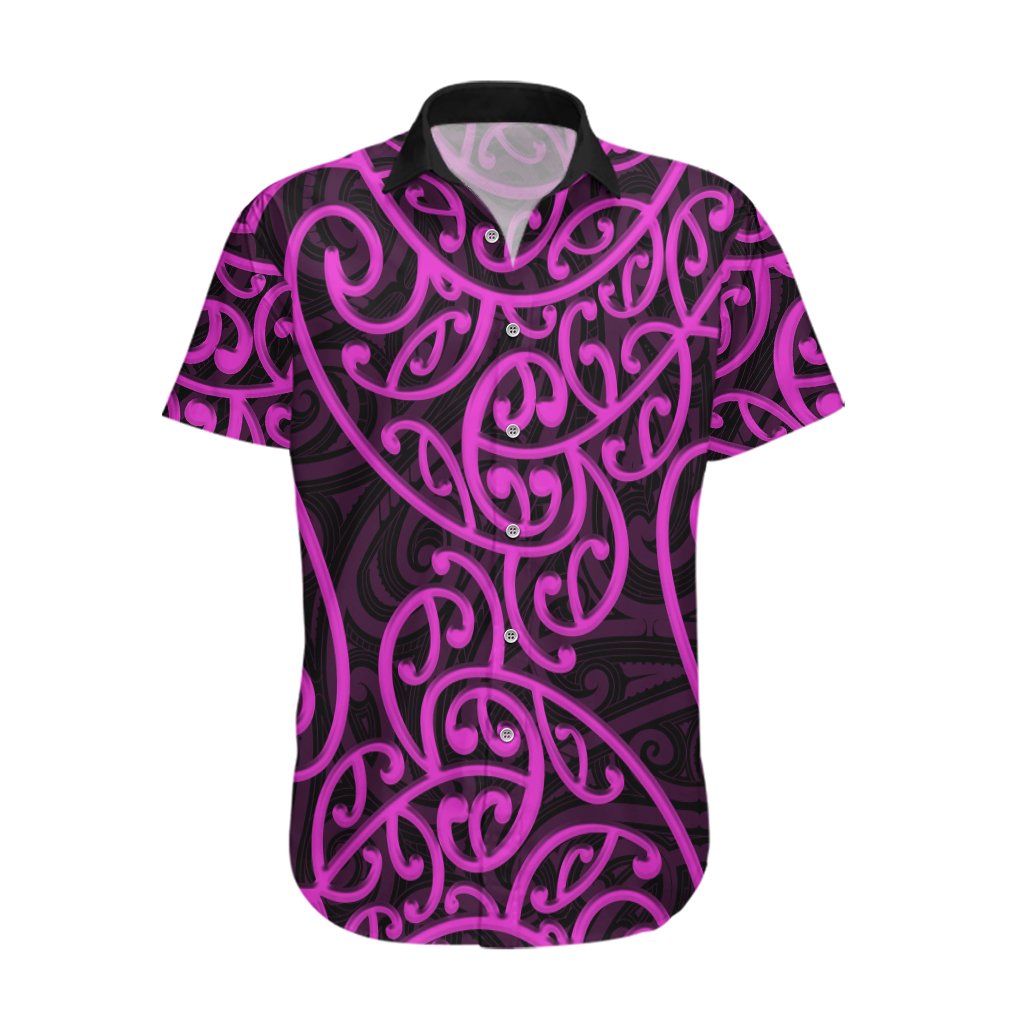 New Zealand Hawaiian Shirt Maori Pattern Purple LT6 Purple - Polynesian Pride