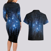 Matariki Te Tau Hou Māori Couples Matching Long Sleeve Bodycon Dress and Hawaiian Shirt New Zealand Starry Sky LT7 - Polynesian Pride