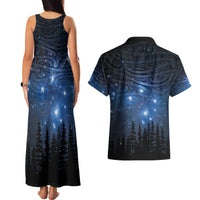 Matariki Te Tau Hou Māori Couples Matching Tank Maxi Dress and Hawaiian Shirt New Zealand Starry Sky LT7 - Polynesian Pride
