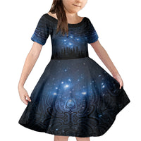 Matariki Te Tau Hou Māori Family Matching Mermaid Dress and Hawaiian Shirt New Zealand Starry Sky LT7 Daughter's Dress Galaxy - Polynesian Pride