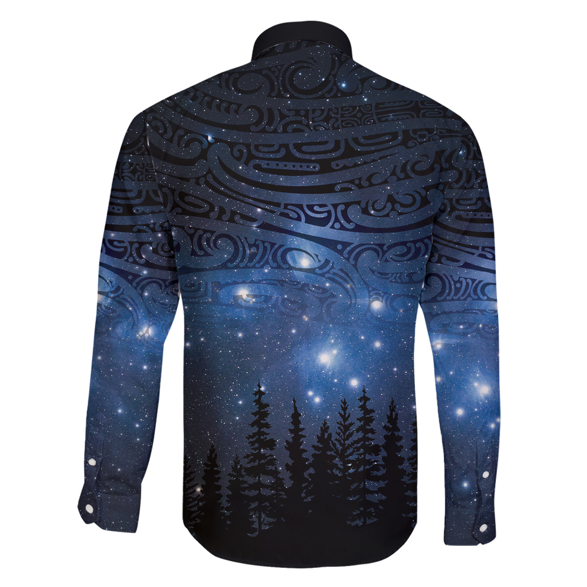 Matariki Te Tau Hou Māori Family Matching Off Shoulder Maxi Dress and Hawaiian Shirt New Zealand Starry Sky LT7 - Polynesian Pride