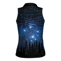 Matariki Te Tau Hou Māori Women Sleeveless Polo Shirt New Zealand Starry Sky LT7 - Polynesian Pride