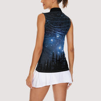 Matariki Te Tau Hou Māori Women Sleeveless Polo Shirt New Zealand Starry Sky LT7 - Polynesian Pride