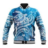 World Ocean Day Polynesian Pattern Baseball Jacket Crystal Waves