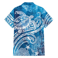 World Ocean Day Polynesian Pattern Family Matching Off Shoulder Maxi Dress and Hawaiian Shirt Crystal Waves